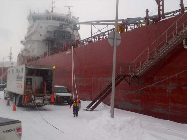 Hot Washing Freighter in December